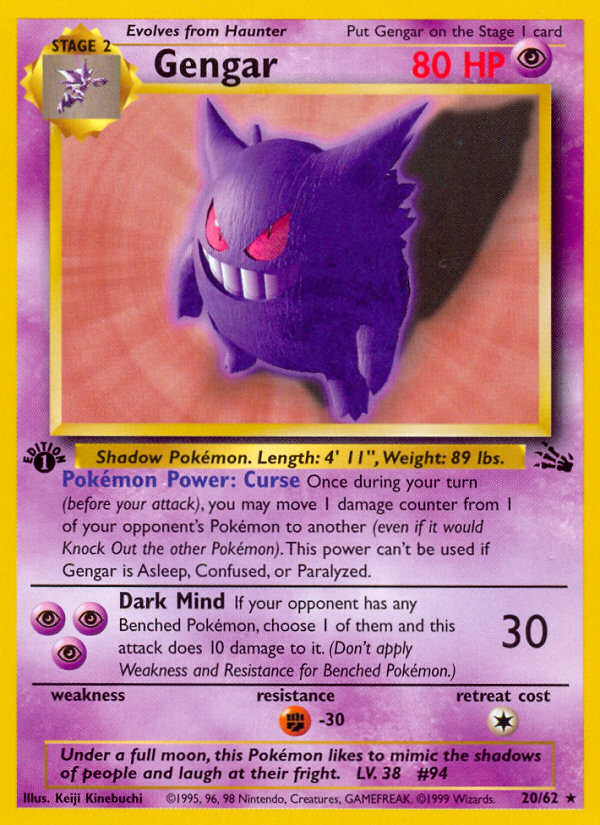 (#20/62) Gengar - Unlimited [Fossil]