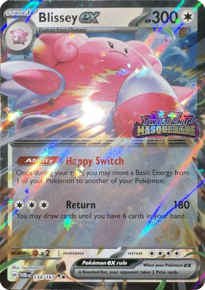 (#134/167) Blissey ex (Twilight Masquerade Stamped) - Holo [Miscellaneous Cards & Products]