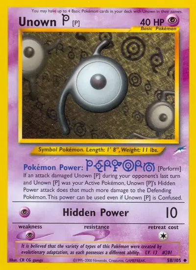 (#58/105) Unown [P] - Unlimited [Neo Destiny]