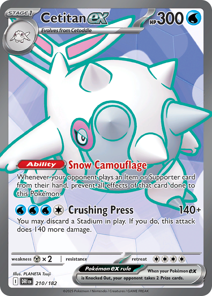 (#210/182) Cetitan ex - Holo [Destined Rivals]