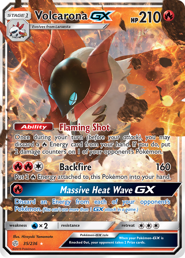 (#35/236) Volcarona GX - Holo [Cosmic Eclipse]