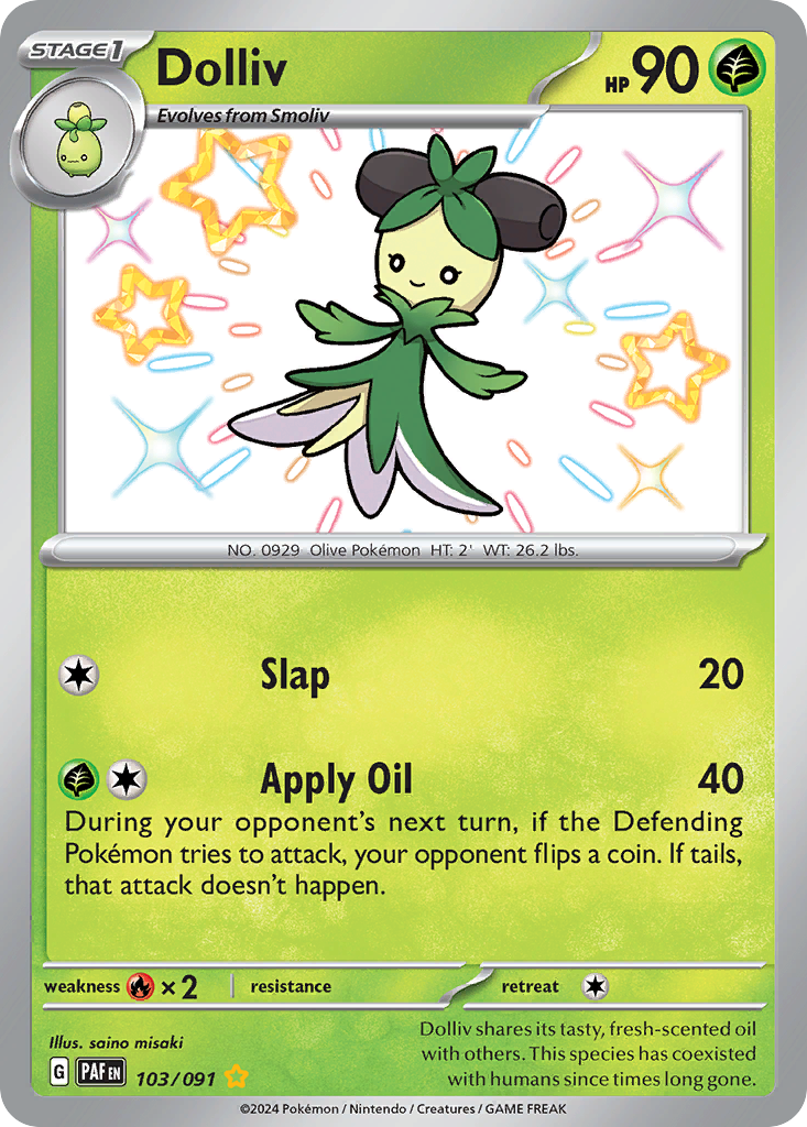 (#103/091) Dolliv - Holo [Paldean Fates]