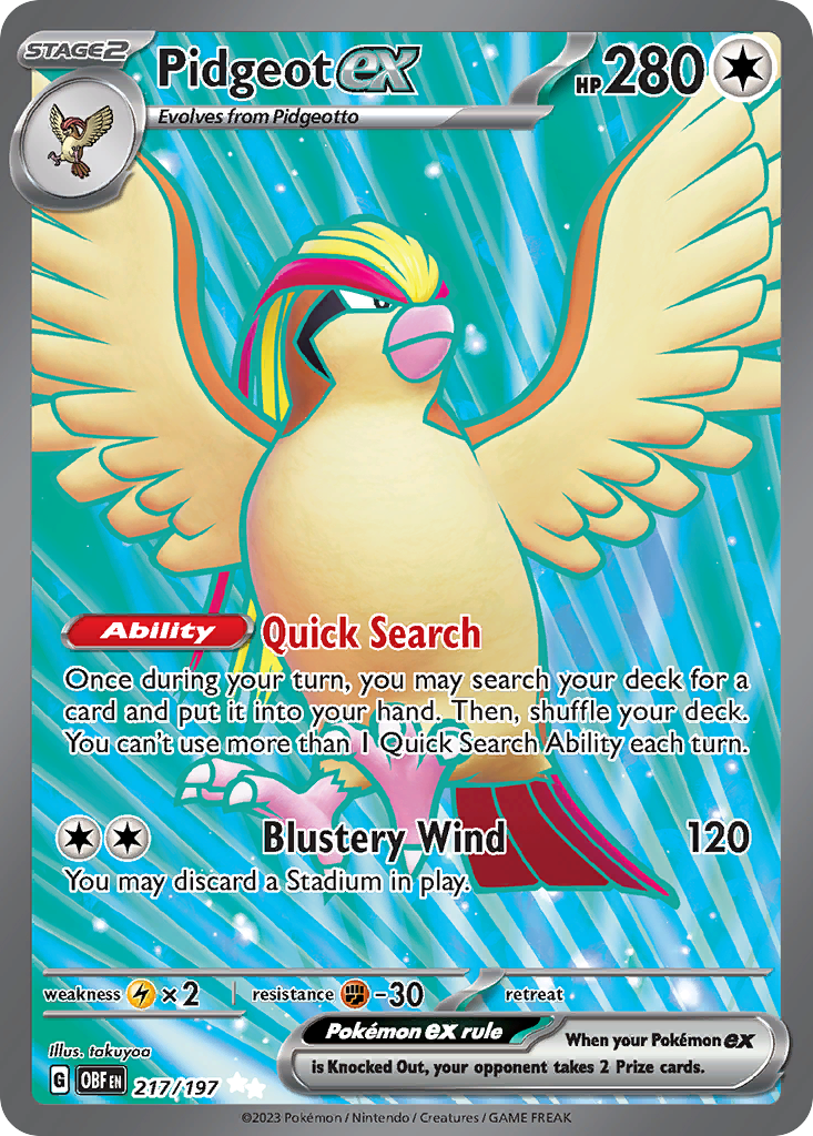 (#217/197) Pidgeot ex - Holo [Obsidian Flames]