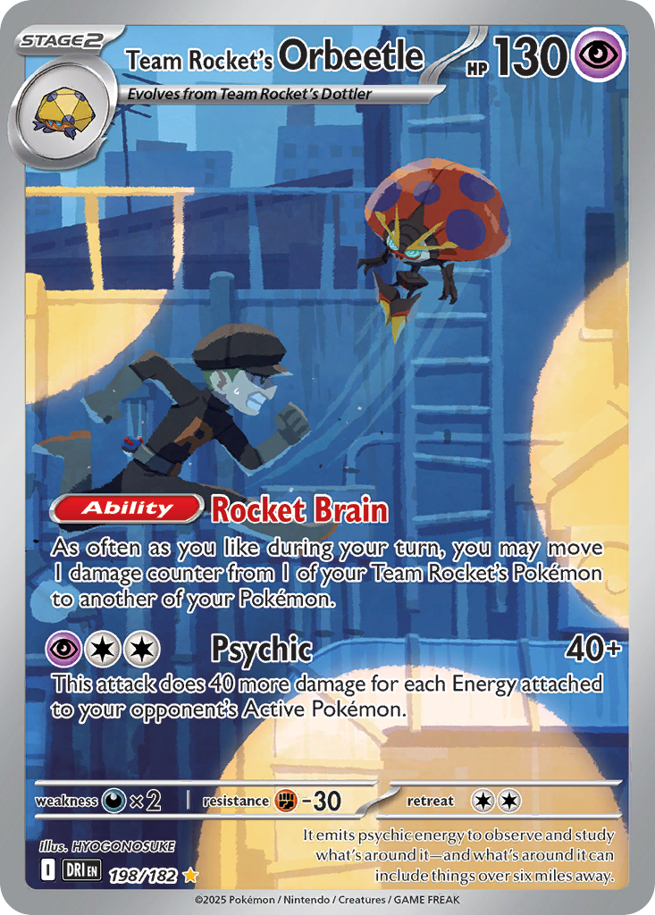 (#198/182) Team Rocket's Orbeetle - Holo [Destined Rivals]