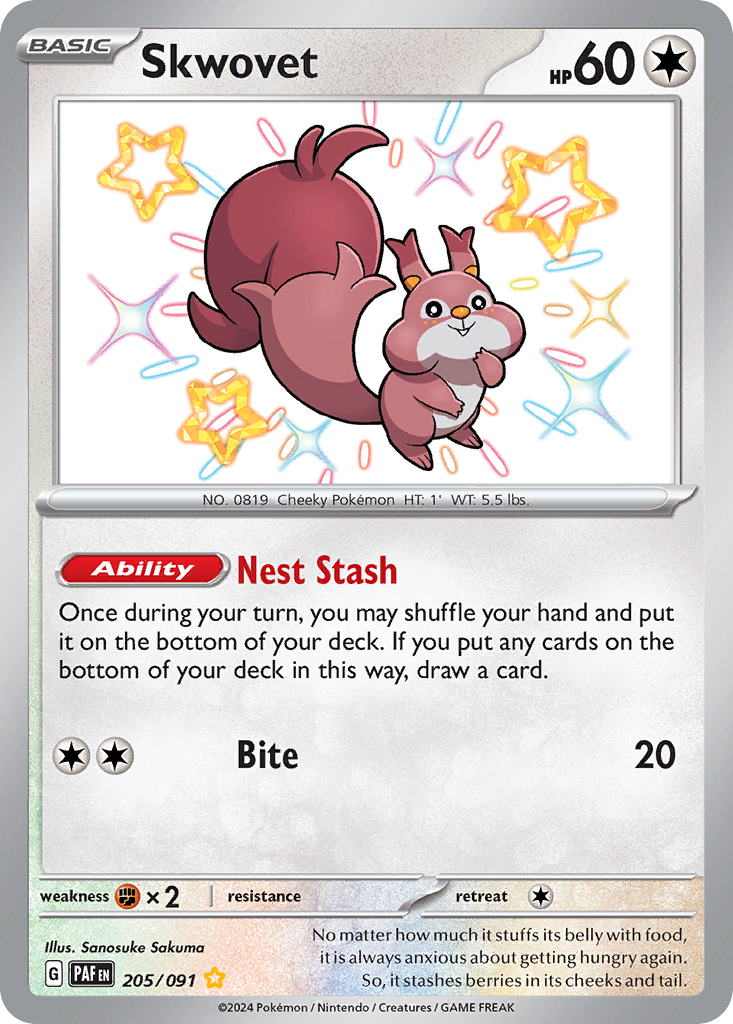 (#205/091) Skwovet - Holo [Paldean Fates]