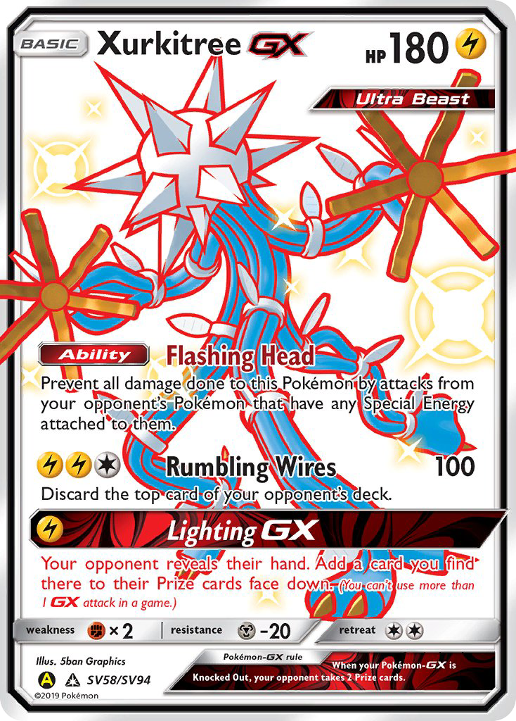 (#SV58/SV94) Xurkitree GX - Holo [Hidden Fates Shiny Vault]