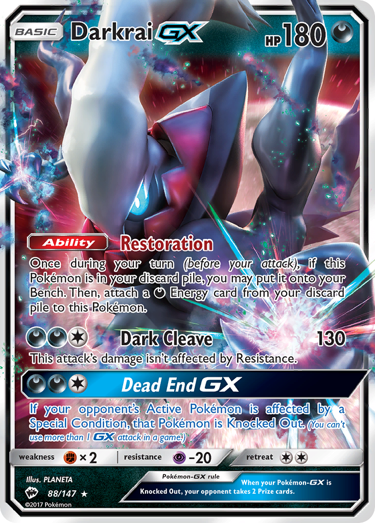 (#88/147) Darkrai GX - Holo [Burning Shadows]