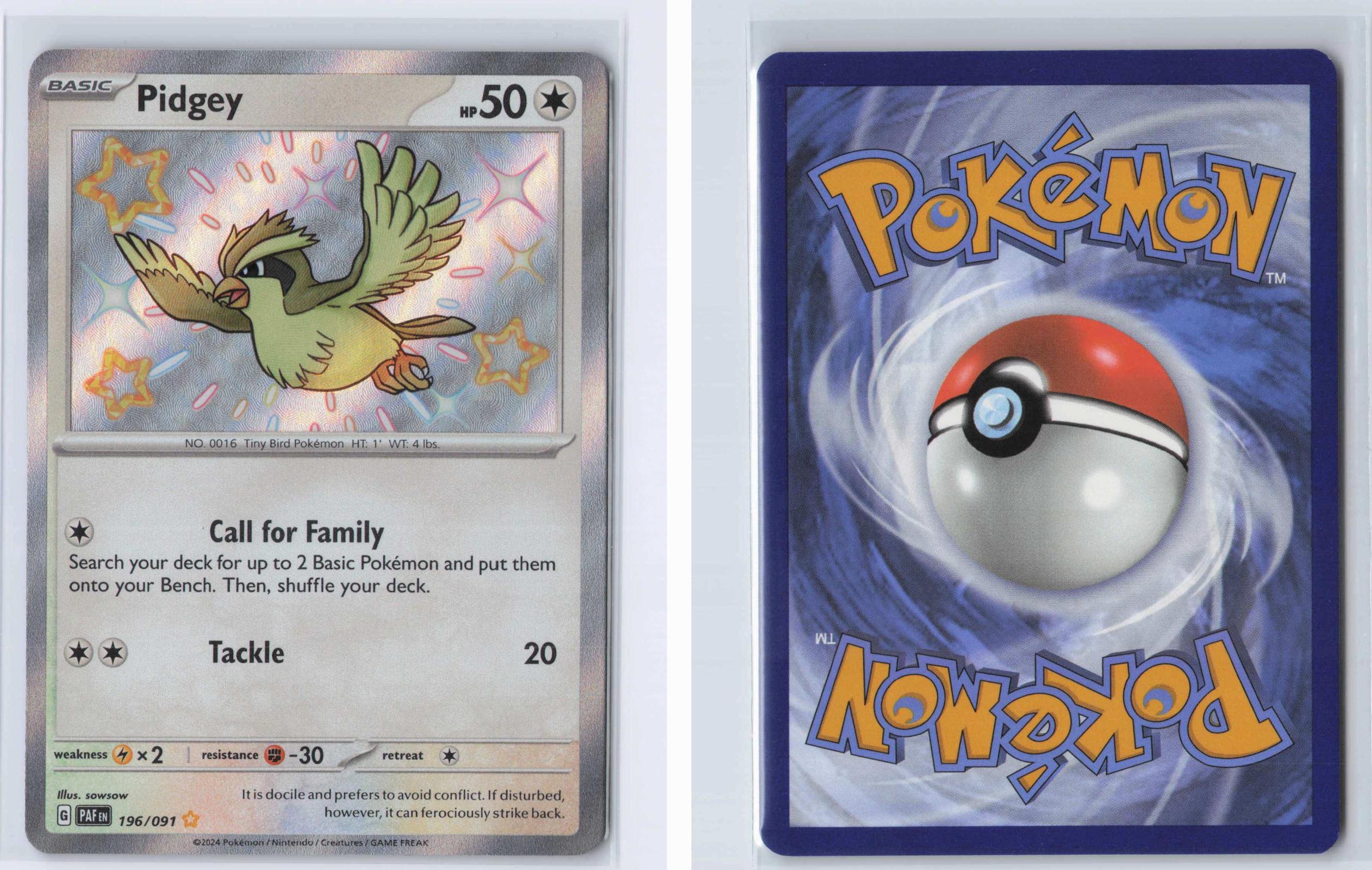 (#196/091) Pidgey - Holo [Paldean Fates]