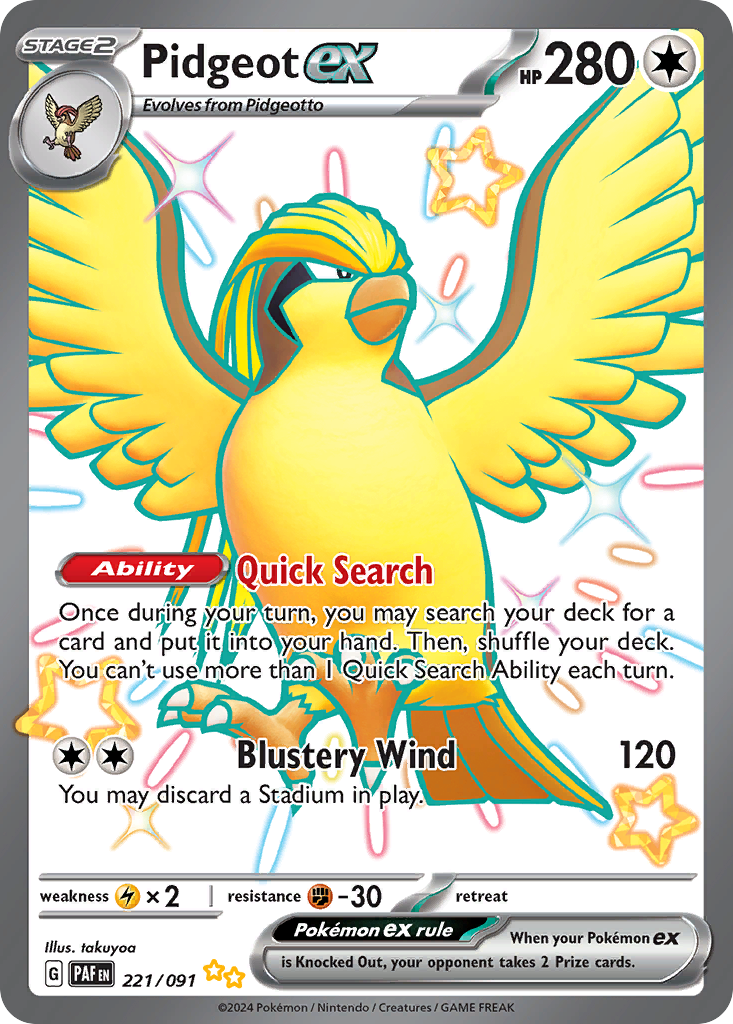 (#221/091) Pidgeot ex - Holo [Paldean Fates]