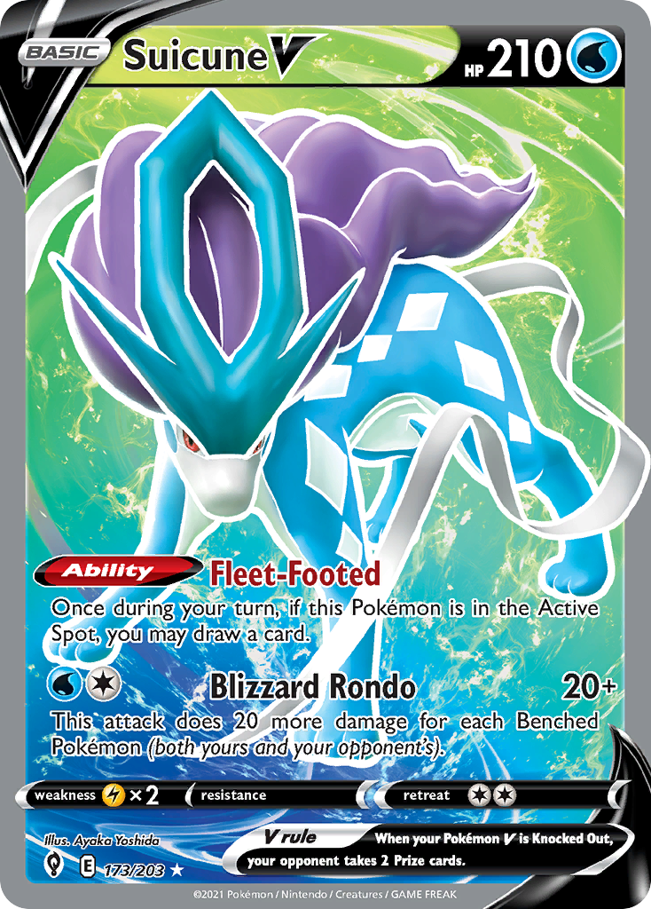 (#173/203) Suicune V - Holo [Evolving Skies]