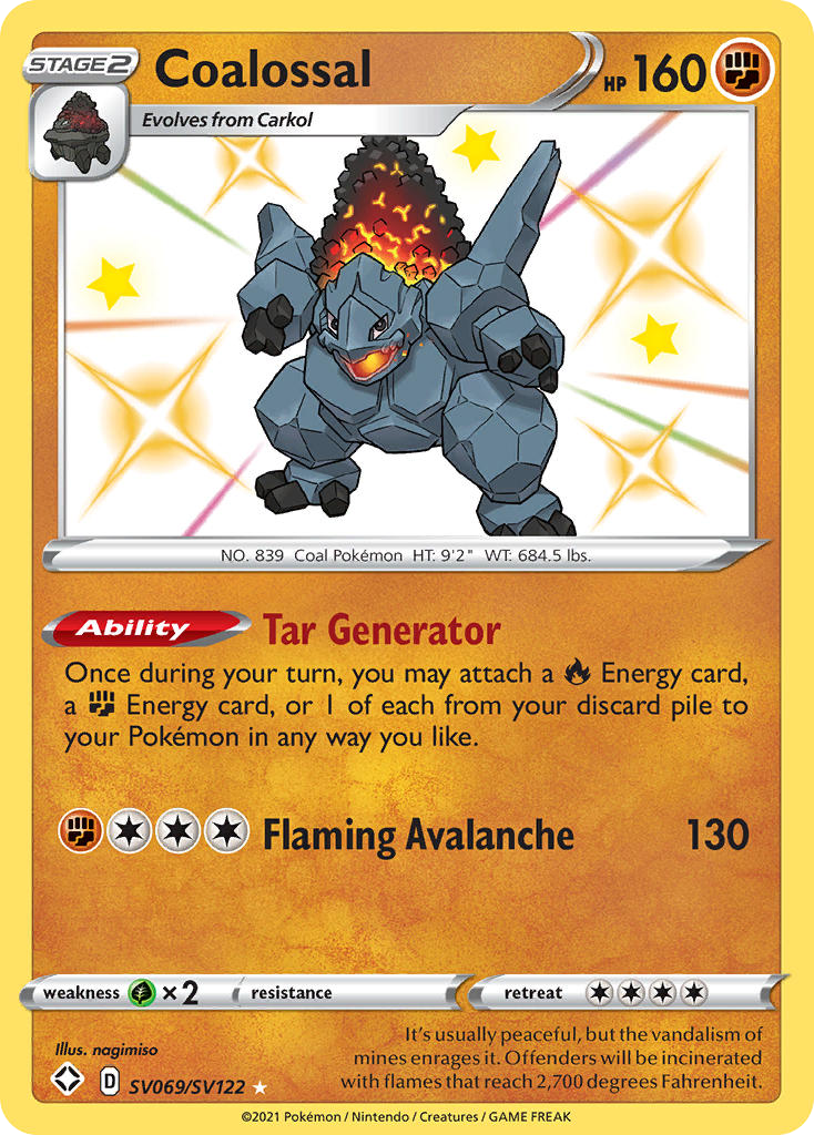 (#SV069/SV122) Coalossal - Holo [Shining Fates Shiny Vault]