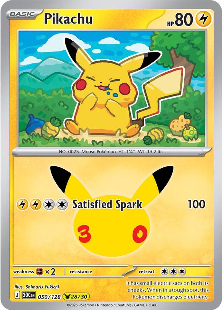 (#050/128) Pikachu - Holo [ME: 30th Celebration]