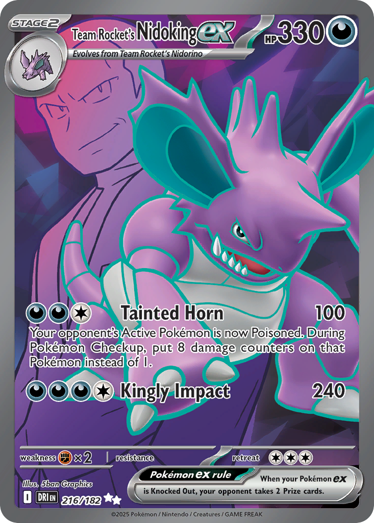 (#216/182) Team Rocket's Nidoking ex - Holo [Destined Rivals]