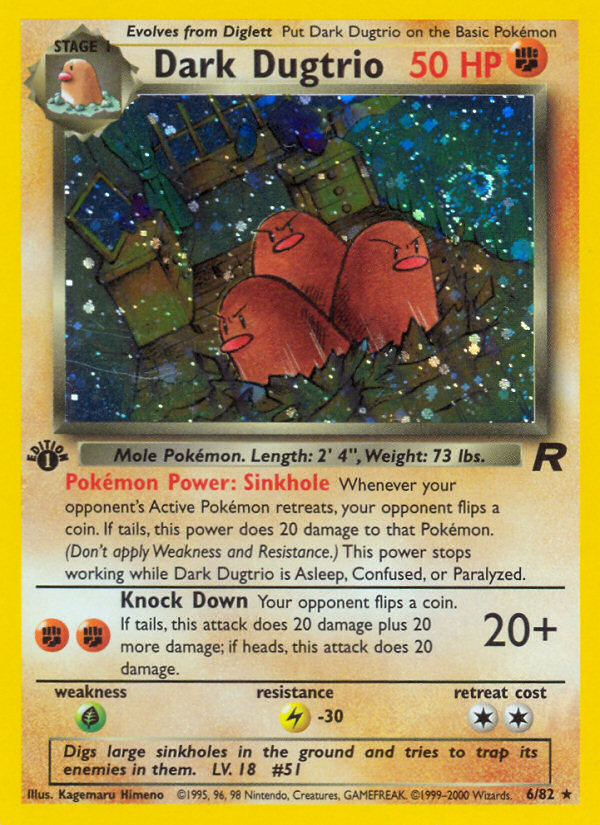 (#6/82) Dark Dugtrio - Unlimited Holo [Team Rocket]