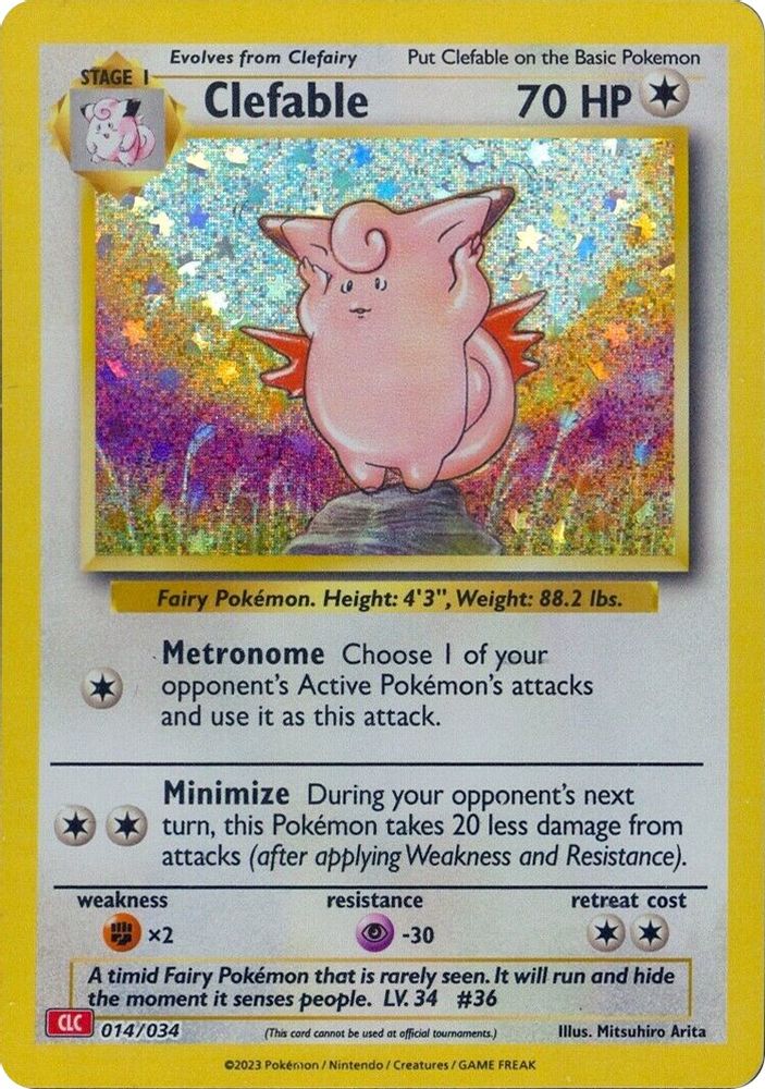 (#014/034) Clefable - Holo [Trading Card Game Classic]