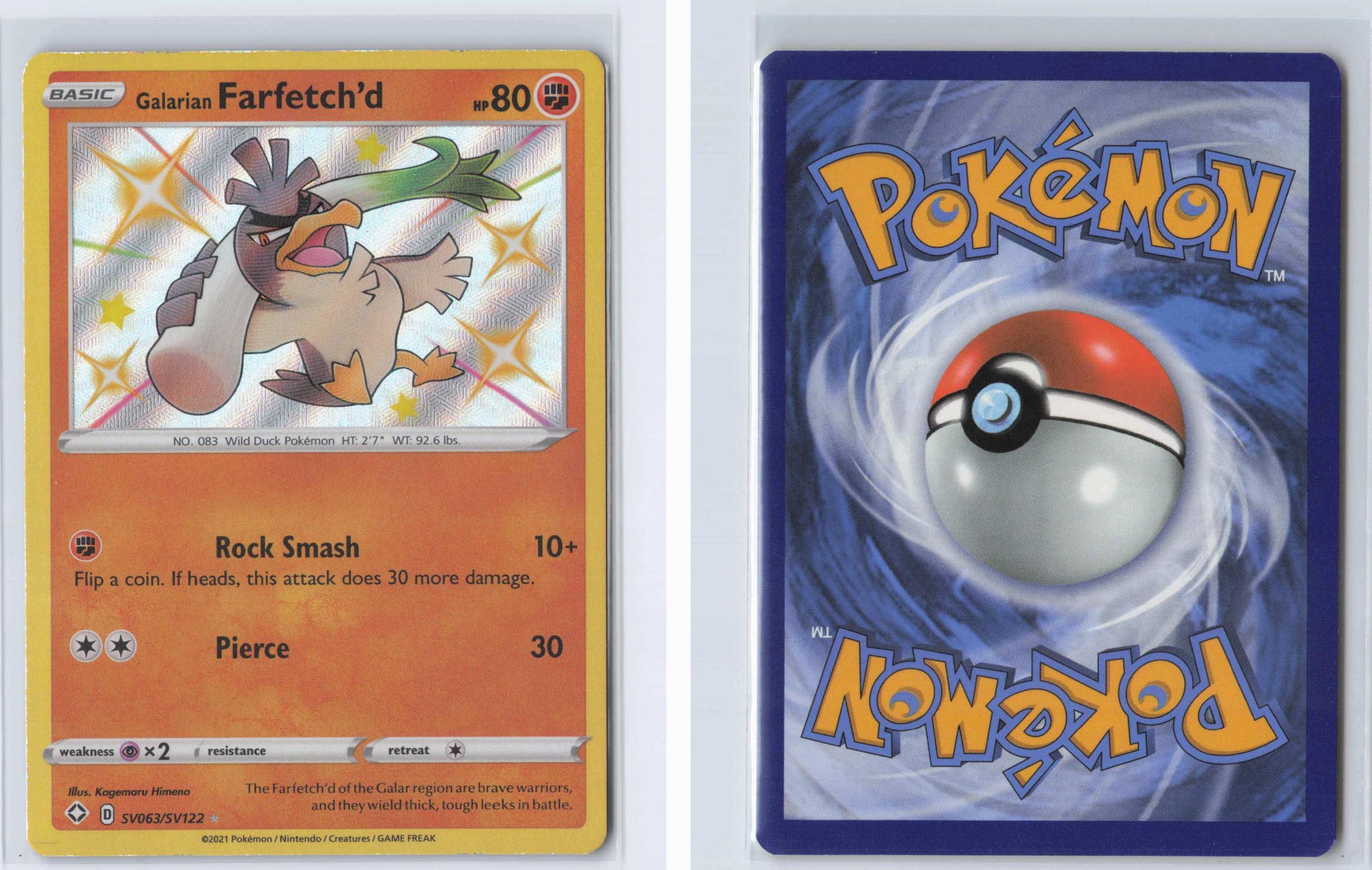 (#SV063/SV122) Galarian Farfetch'd - Holo [Shining Fates Shiny Vault]