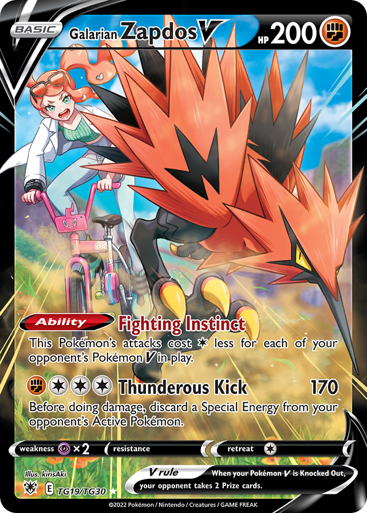 (#TG19/TG30) Galarian Zapdos V - Holo [Astral Radiance Trainer Gallery]