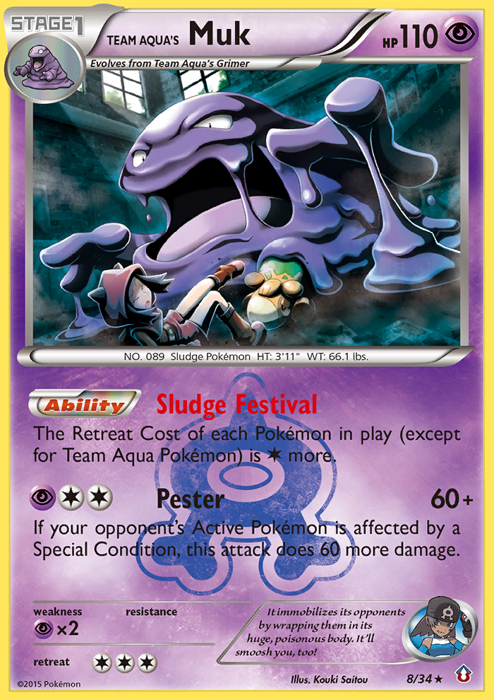 (#8/34) Team Aqua's Muk - Holo [Double Crisis]