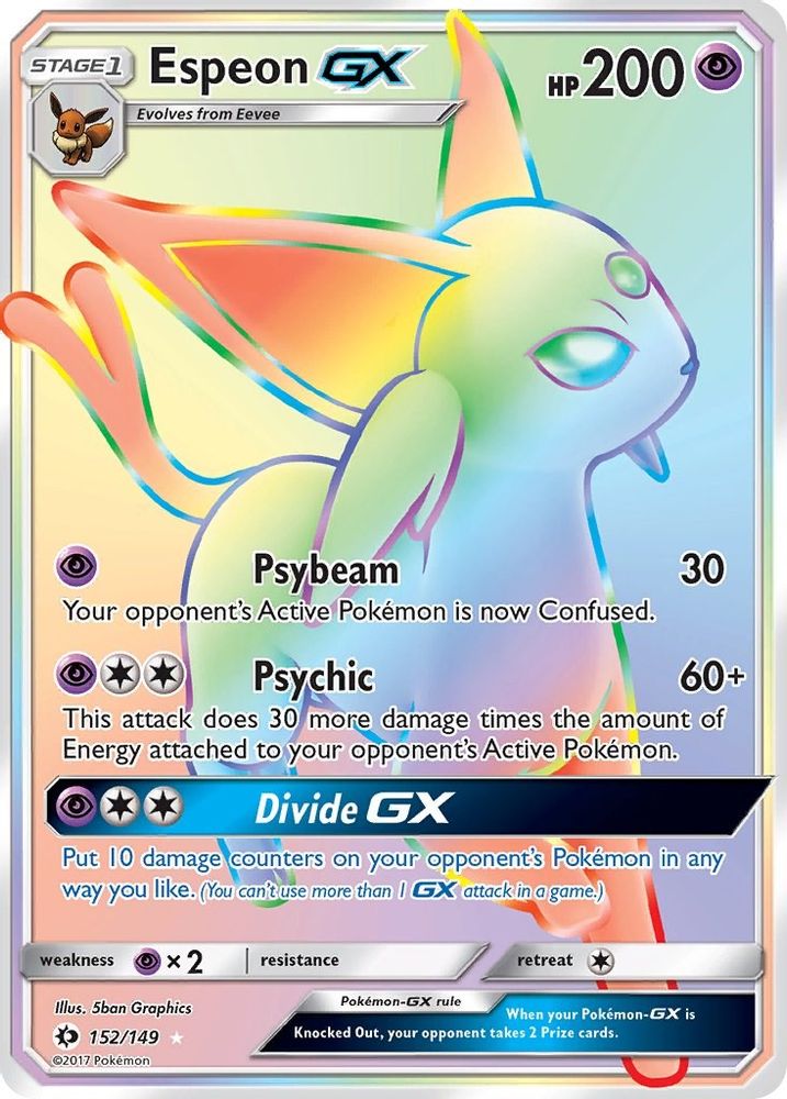 (#152/149) Espeon GX (Secret) - Holo [SM Base Set]
