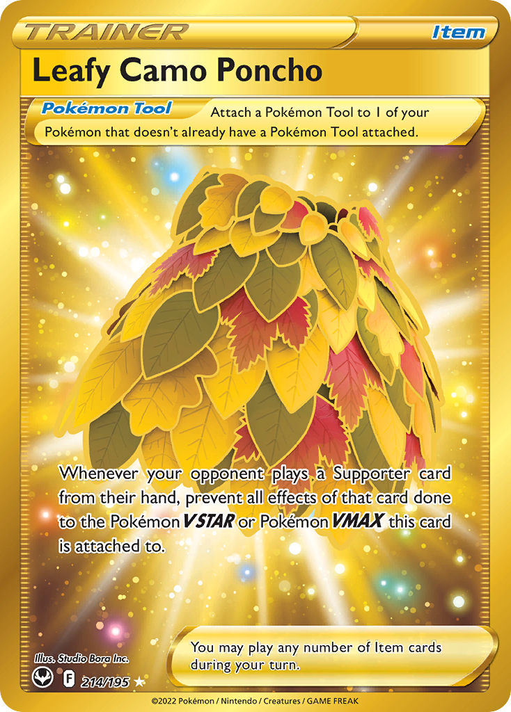 (#214/195) Leafy Camo Poncho - Holo [Silver Tempest]