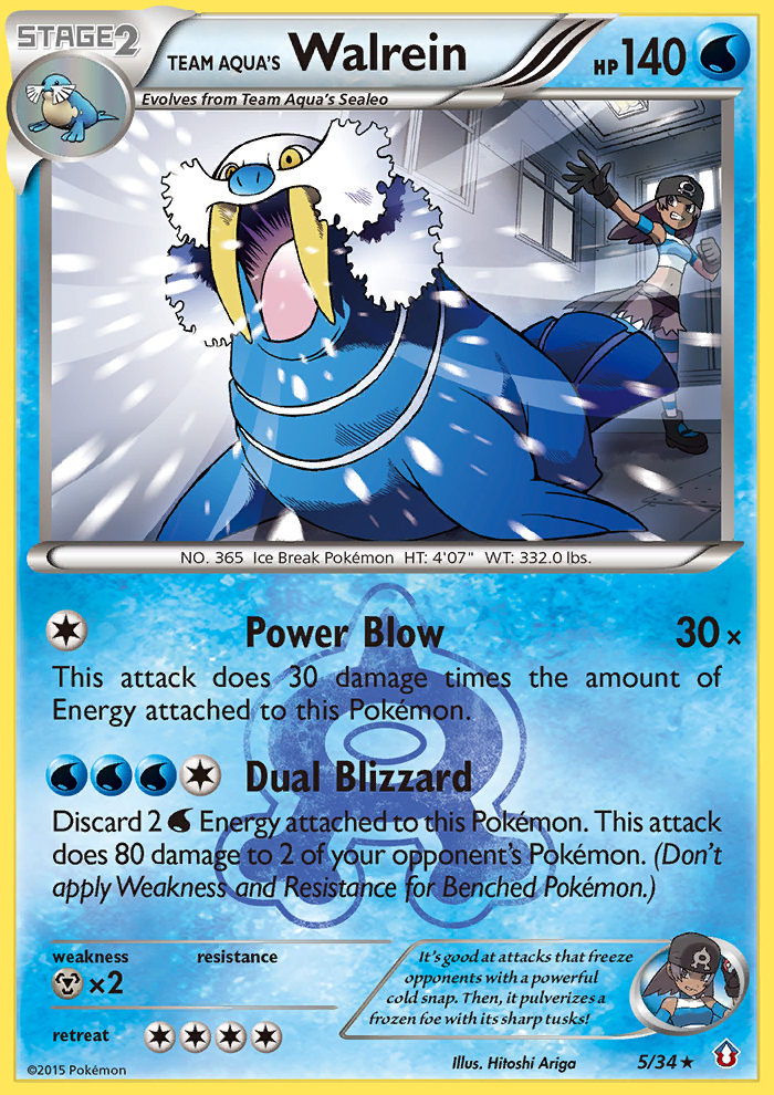 (#5/34) Team Aqua's Walrein - Holo [Double Crisis]
