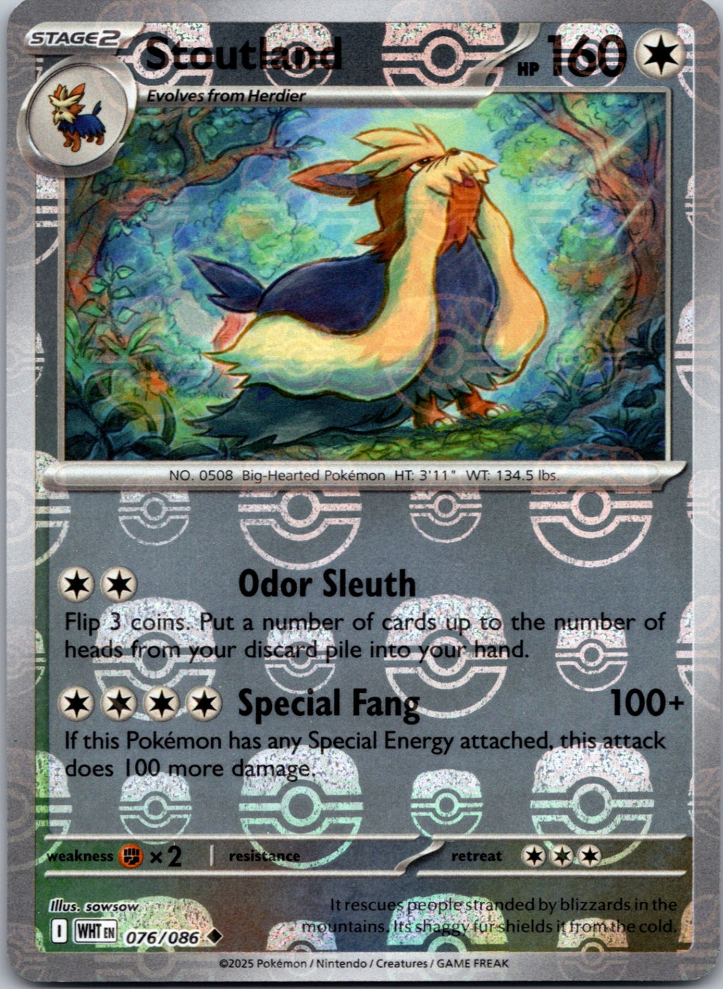 (#076/086) Stoutland (Master Ball Pattern) [SV: White Flare]