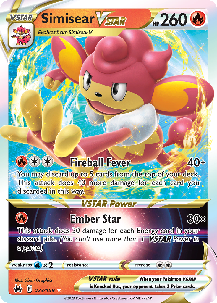 (#023/159) Simisear VSTAR - Holo [Crown Zenith]