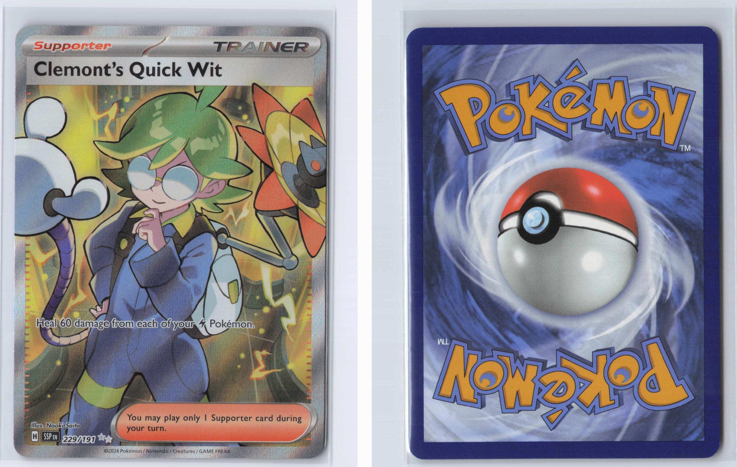 (#229/191) Clemont's Quick Wit - Holo [Surging Sparks]