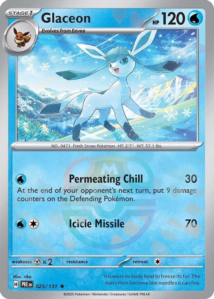(#025/131) Glaceon (Master Ball Pattern) - Holo [Prismatic Evolutions]