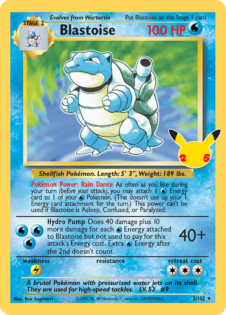 (#2/102) Blastoise - Holo [Celebrations: Classic Collection]