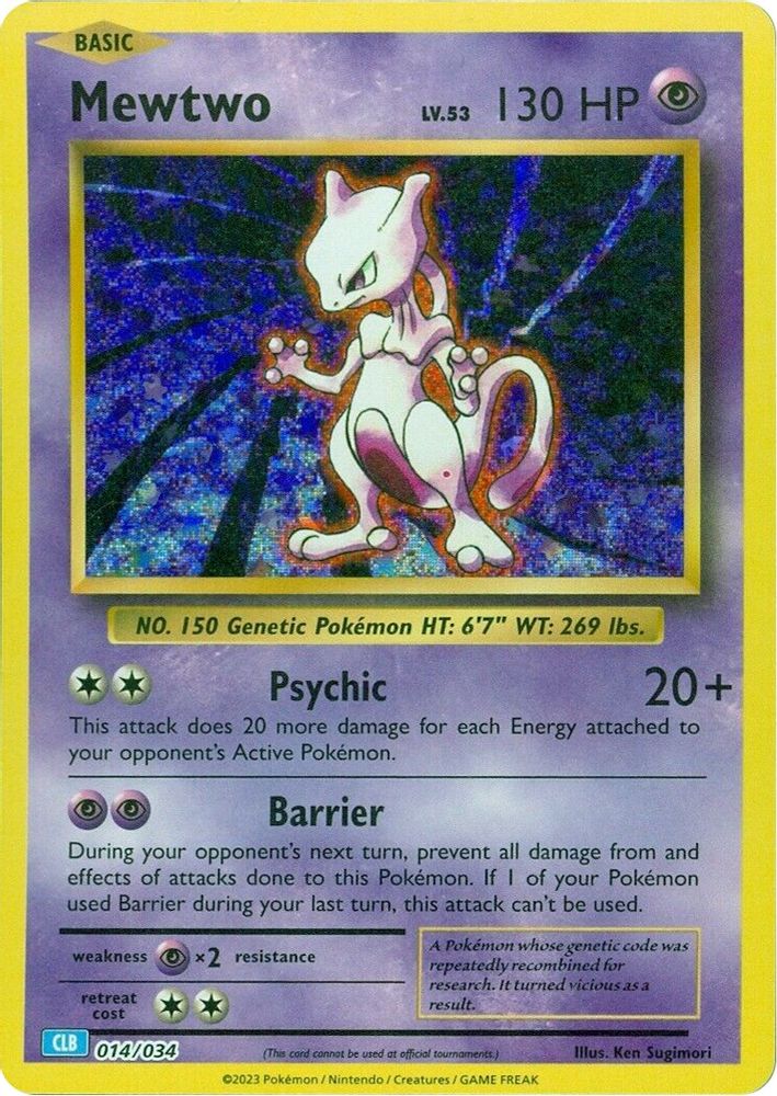 (#014/034) Mewtwo - Holo [Trading Card Game Classic]