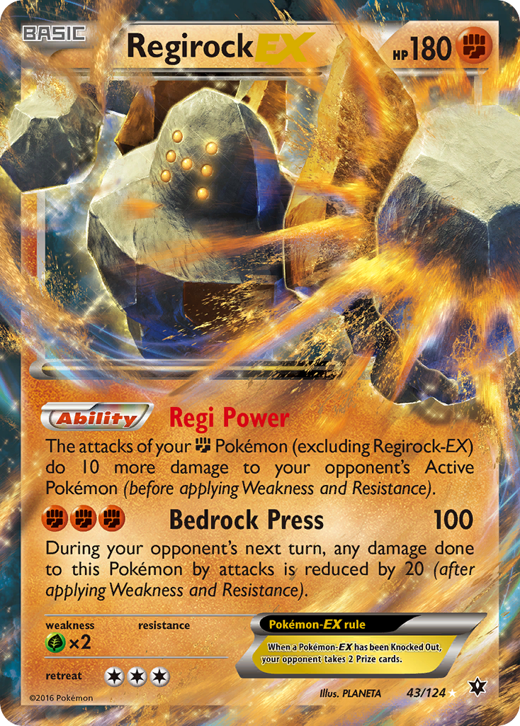 (#43/124) Regirock EX - Holo [Fates Collide]