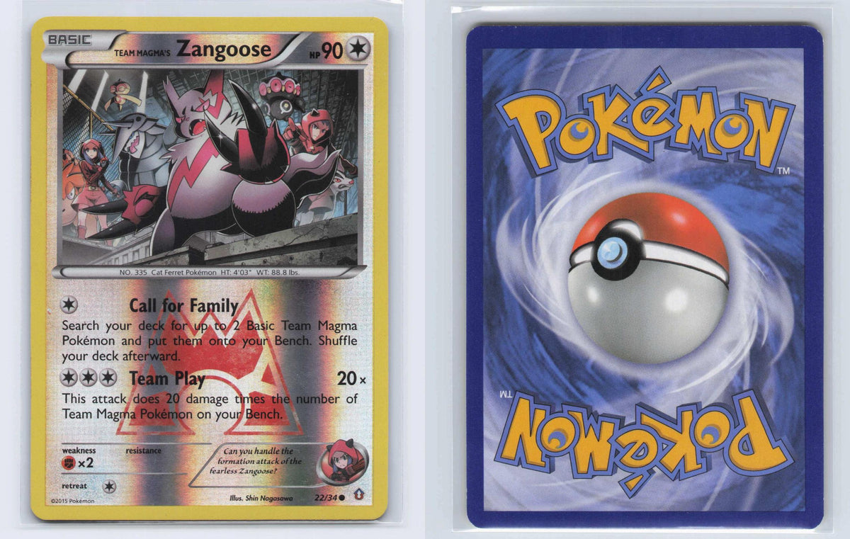 (#22/34) Team Magma's Zangoose - Reverse Holo [Double Crisis]