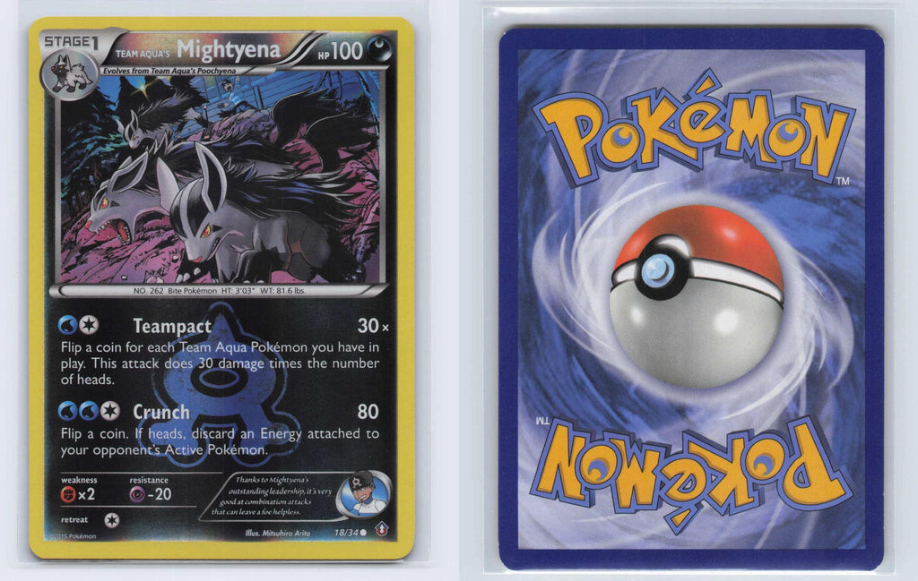 (#18/34) Team Aqua's Mightyena - Reverse Holo [Double Crisis]