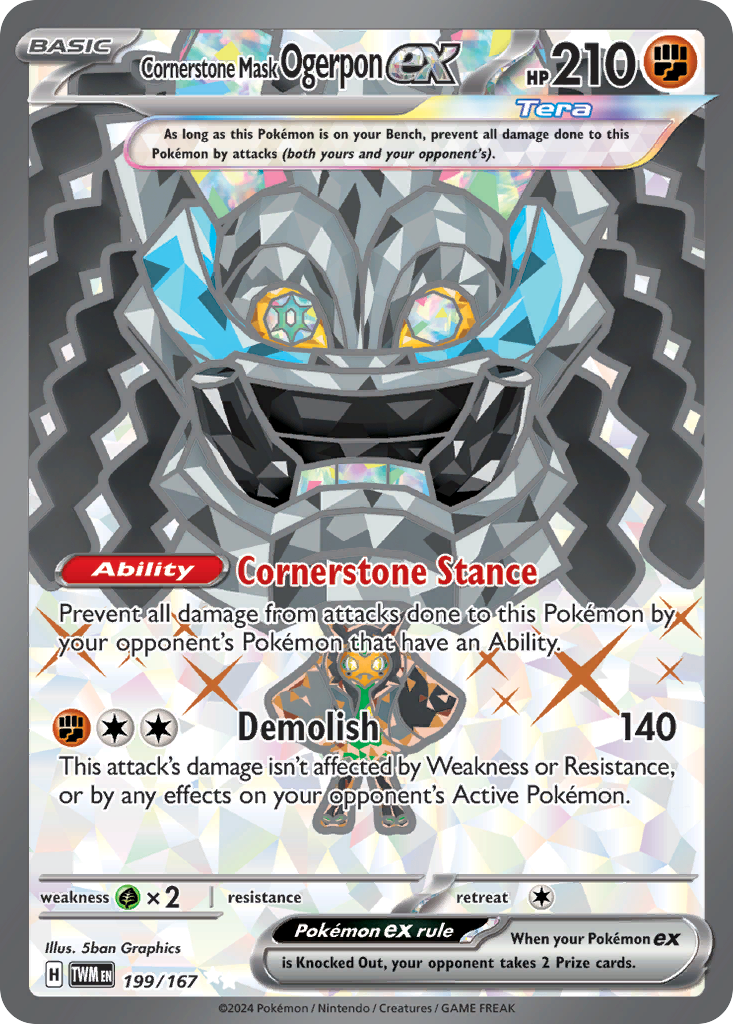 (#199/167) Cornerstone Mask Ogerpon ex - Holo [Twilight Masquerade]