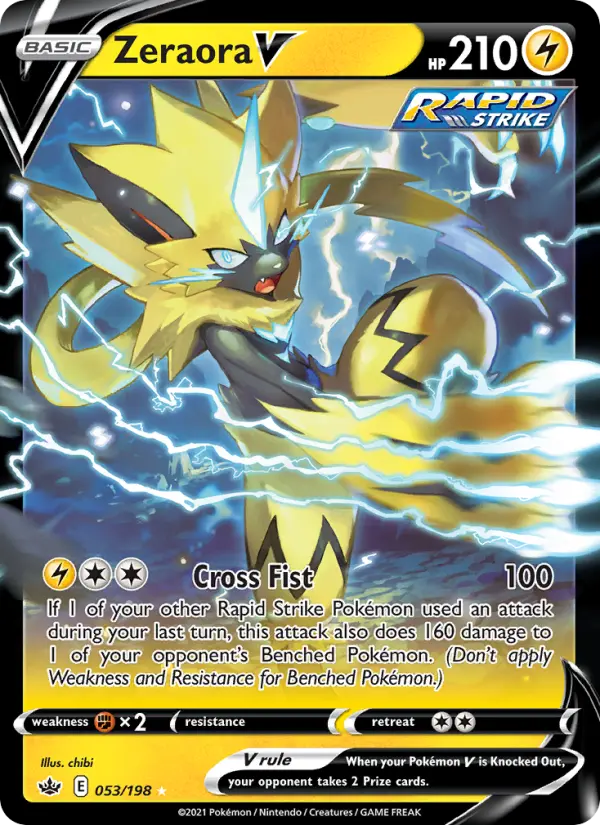 (#053/198) Zeraora V [Sword & Shield: Chilling Reign]