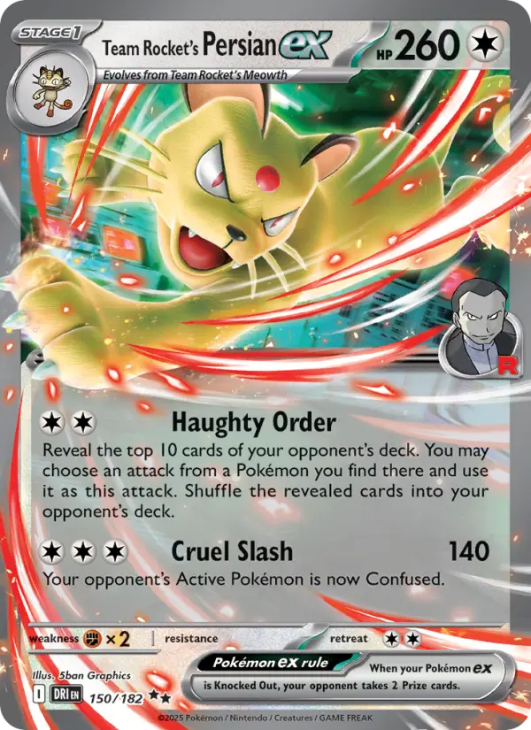 (#150/182) Team Rocket's Persian ex [Scarlet & Violet: Destined Rivals]