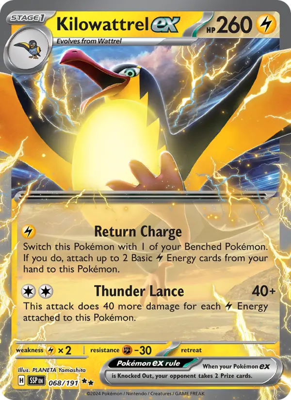 (#068/191) Kilowattrel ex [Scarlet & Violet: Surging Sparks]