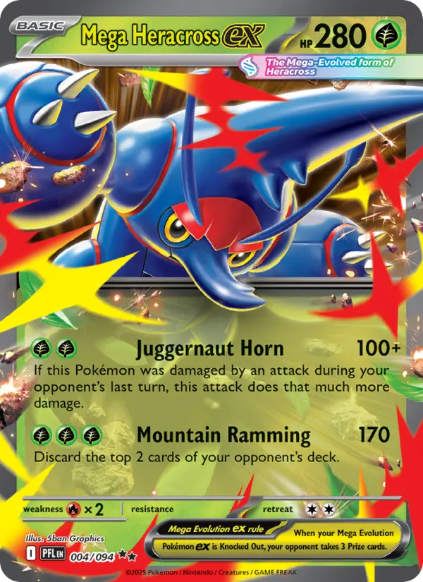 (#004/094) Mega Heracross ex [Mega Evolutions: Phantasmal Flames]