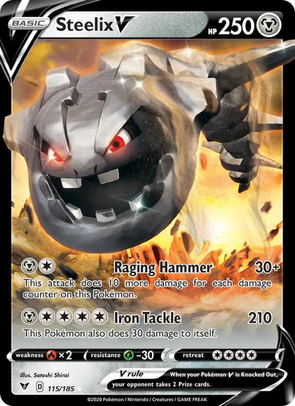 (#115/185) Steelix V [Sword & Shield: Vivid Voltage]