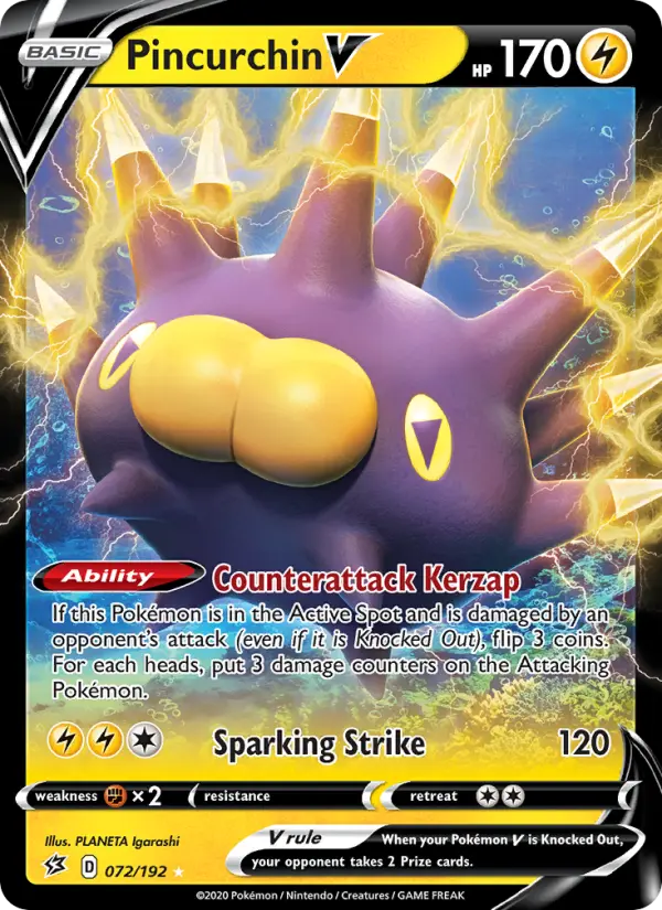 (#072/192) Pincurchin V [Sword & Shield: Rebel Clash]