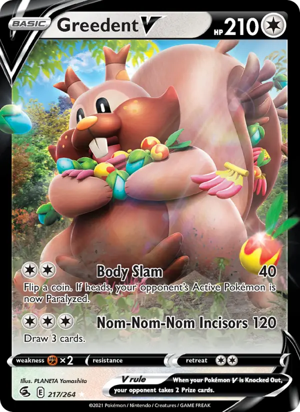 (#217/264) Greedent V [Sword & Shield: Fusion Strike]