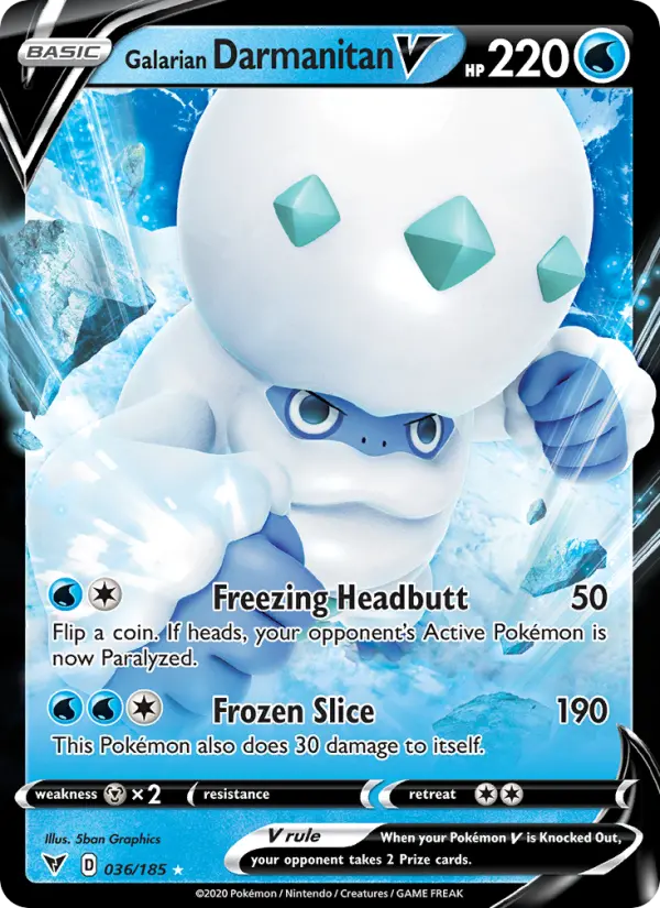 (#036/185) Galarian Darmanitan V [Sword & Shield: Vivid Voltage]