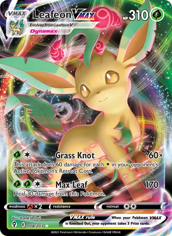 (#008/203) Leafeon VMAX [Sword & Shield: Evolving Skies]