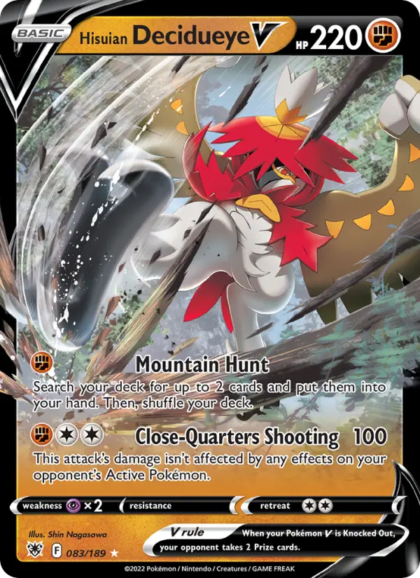(#083/189) Hisuian Decidueye V [Sword & Shield: Astral Radiance]