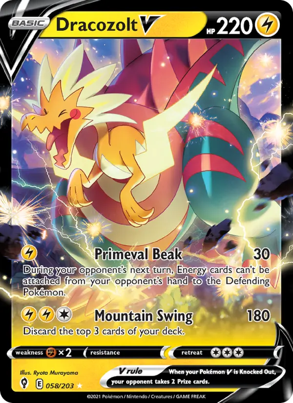 (#058/203) Dracozolt V [Sword & Shield: Evolving Skies]
