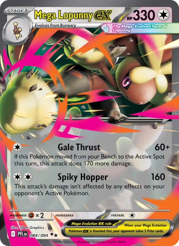 (#084/094) Mega Lopunny ex [Mega Evolutions: Phantasmal Flames]