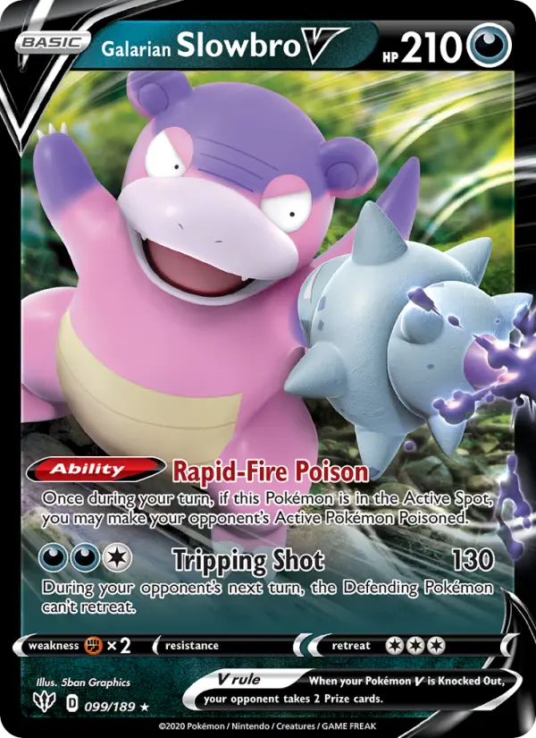 (#099/189) Galarian Slowbro V [Sword & Shield: Darkness Ablaze]