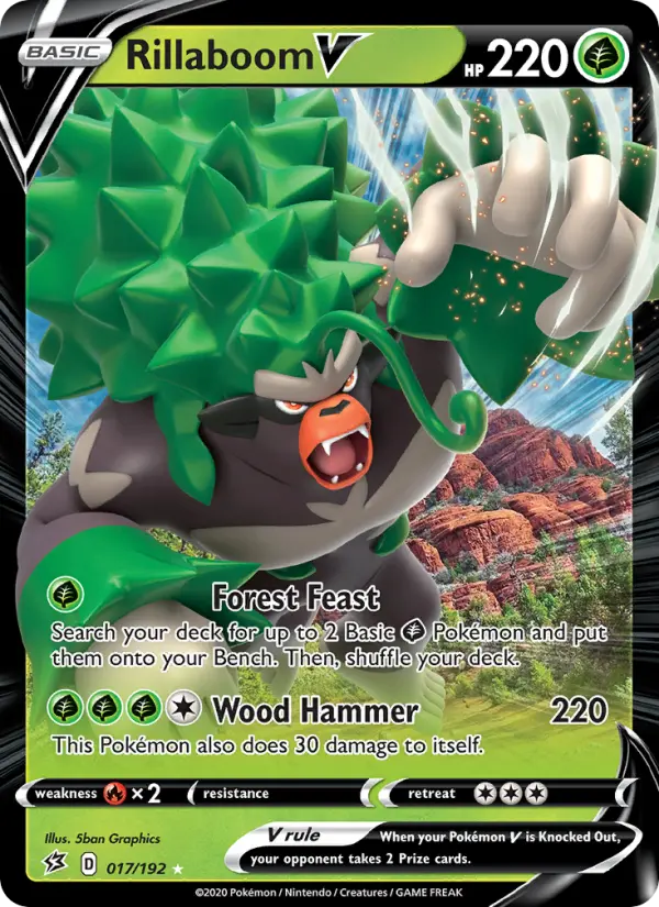 (#017/192) Rillaboom V [Sword & Shield: Rebel Clash]
