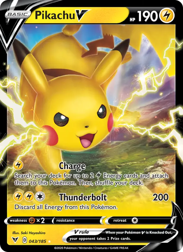 (#043/185) Pikachu V [Sword & Shield: Vivid Voltage]